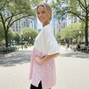 XL PINK WAVE RIB TUNIC WITH DITSY PRINT CONTRAST