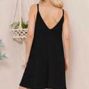 Small BLACK WAVE RIB STRAP MINI DRESS WITH SIDE POCKETS