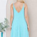 Large SAPPHIRE WAVE RIB STRAP MINI DRESS WITH SIDE POCKETS