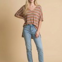 Small MULTI OVERSIZE V-NECK SHORT SLEEVE TUNIC WITH SIDE SLIT