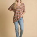 Medium MULTI OVERSIZE V-NECK SHORT SLEEVE TUNIC WITH SIDE SLIT