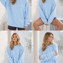 L-XL LIGHT BLUE PASTEL TONE SOFT SCUBA SWEATSHIRT
