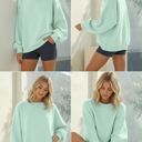 S-M MINT PASTEL TONE SOFT SCUBA SWEATSHIRT