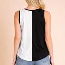 XL WHITE COLOR BLOCK V-NECK SLEEVELESS TOP WITH POCKET