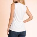 Medium WHITE SATIN OVERLAP CHEST SLEEVELESS TOP