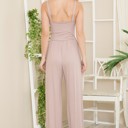 Small BEIGE SOLID TANK JUMPSUIT
