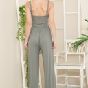 Small DARK SAGE SOLID TANK JUMPSUIT