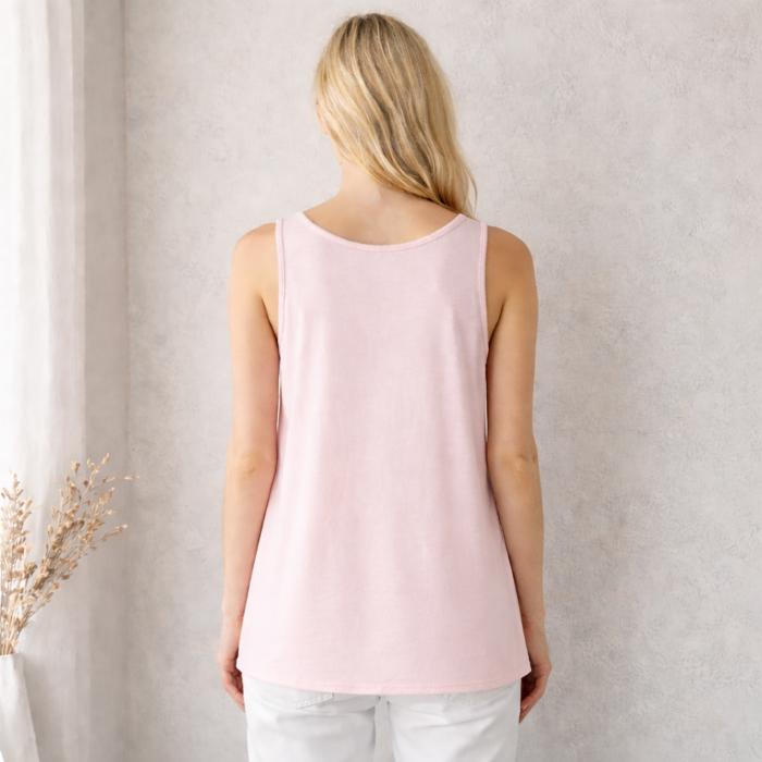 SLEEVELESS TANK TOP WITH RUCHED CHEST AND TUNIC LENGTH