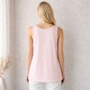 Large BLUSH SLEEVELESS TANK TOP WITH RUCHED CHEST AND TUNIC LENGTH