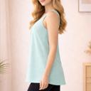 Medium MINT SLEEVELESS TANK TOP WITH RUCHED CHEST AND TUNIC LENGTH