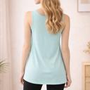 XL MINT SLEEVELESS TANK TOP WITH RUCHED CHEST AND TUNIC LENGTH