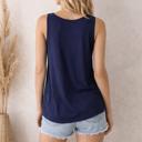 Medium NAVY SLEEVELESS TANK TOP WITH RUCHED CHEST AND TUNIC LENGTH