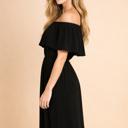Large BLACK OFF SHOULDER DRESS WITH POCKET