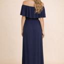 Medium NAVY OFF SHOULDER DRESS WITH POCKET