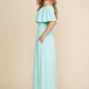 Small MINT OFF SHOULDER DRESS WITH POCKET