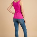 Small FUCHSIA BASIC TANK TOP WITH CHEST SNAP BUTTON