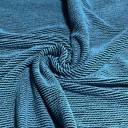 S-M BLUE OVERSIZED TWO TONE WAVE RIB SHORT SLEEVE TUNIC