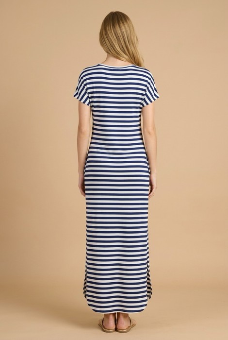 SHORT SLEEVE MAXI DRESS WITH OPEN SIDE