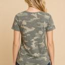 Large CAMO CAMO CHEST CRISS CROSS SHORT SLEEVE TOP