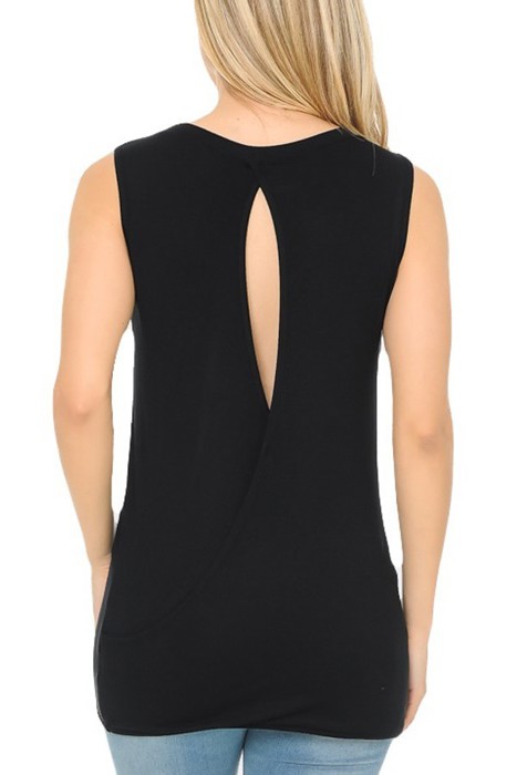 SLEEVELESS TOP WITH BACK KEYHOLE