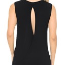 XL BLACK SLEEVELESS TOP WITH BACK KEYHOLE