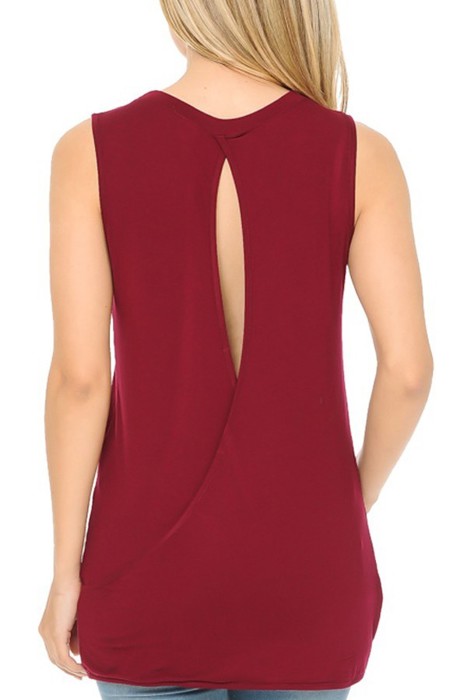 SLEEVELESS TOP WITH BACK KEYHOLE