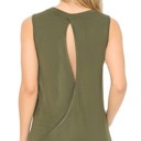 Small OLIVE SLEEVELESS TOP WITH BACK KEYHOLE