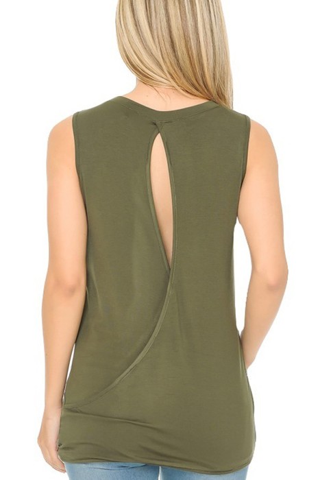 SLEEVELESS TOP WITH BACK KEYHOLE
