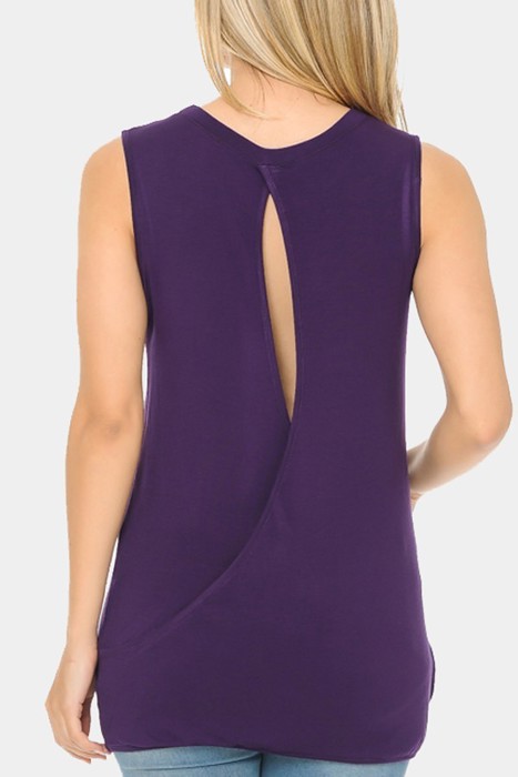 SLEEVELESS TOP WITH BACK KEYHOLE
