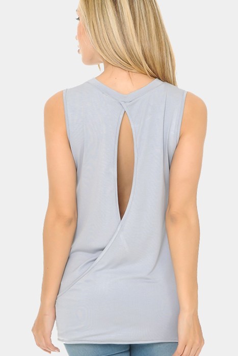 SLEEVELESS TOP WITH BACK KEYHOLE