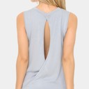 Small GREY SLEEVELESS TOP WITH BACK KEYHOLE