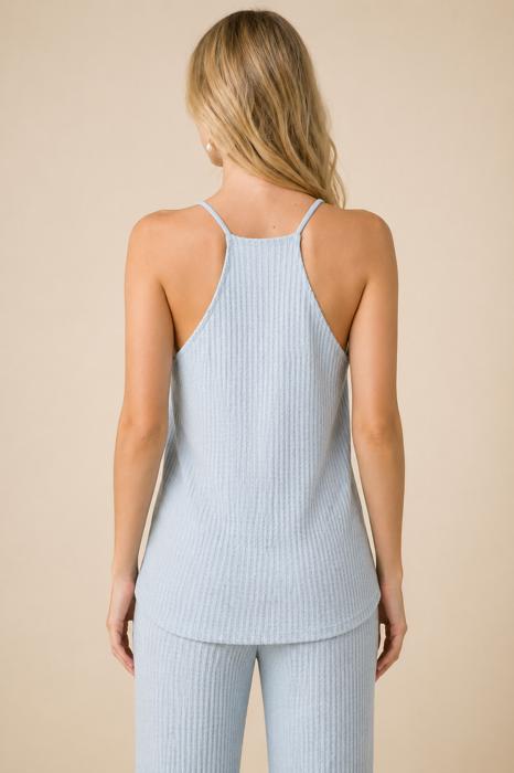 WAFFLE V-NECK STRAP TANK TOP