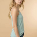 XL SAGE WAFFLE V-NECK STRAP TANK TOP