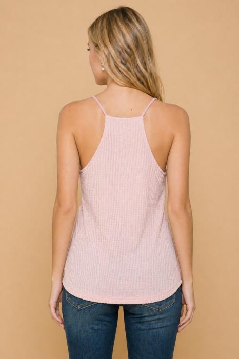 WAFFLE V-NECK STRAP TANK TOP