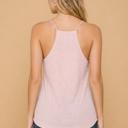 XL PINK WAFFLE V-NECK STRAP TANK TOP