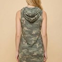 XL CAMO CAMOUFLAGE SLEEVELESS HOODIE DRESS WITH POCKETS
