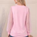 Small PINK SOLID TOP WITH POLKA DOT LONG SLEEVES