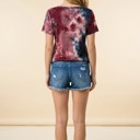 Large BURGUNDY CHEST CRISS CROSS TIE DYE TOP