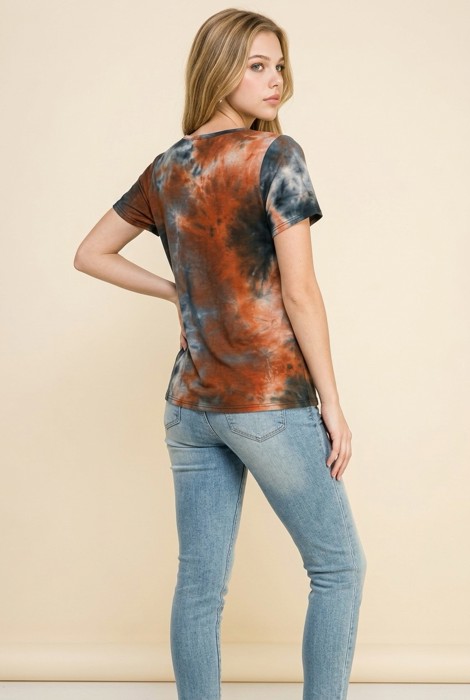 CHEST CRISS CROSS TIE DYE TOP