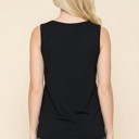 Large BLACK SOLID TANK TOP WITH FLAG DETAIL