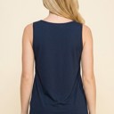 Medium NAVY SOLID TANK TOP WITH FLAG DETAIL