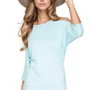 Small MINT SOLID STRAP OPEN SHOULDER AND SLEEVES TUNIC TOP