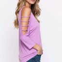 Small ORCHID SOLID STRAP OPEN SHOULDER AND SLEEVES TUNIC TOP