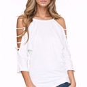 Large WHITE SOLID STRAP OPEN SHOULDER AND SLEEVES TUNIC TOP