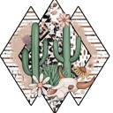 XL WHITE BASIC WHITE T-SHIRT WITH CACTUS PRINT