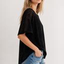 Medium BLACK OVERSIZED LACE SHORT SLEEVE TOP