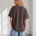 Small BROWN MINERAL WASHED HEAVY WEIGHT T-SHIRT