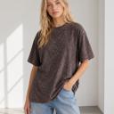 Medium BROWN MINERAL WASHED HEAVY WEIGHT T-SHIRT