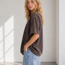 Large BROWN MINERAL WASHED HEAVY WEIGHT T-SHIRT