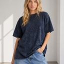Small NAVY MINERAL WASHED HEAVY WEIGHT T-SHIRT